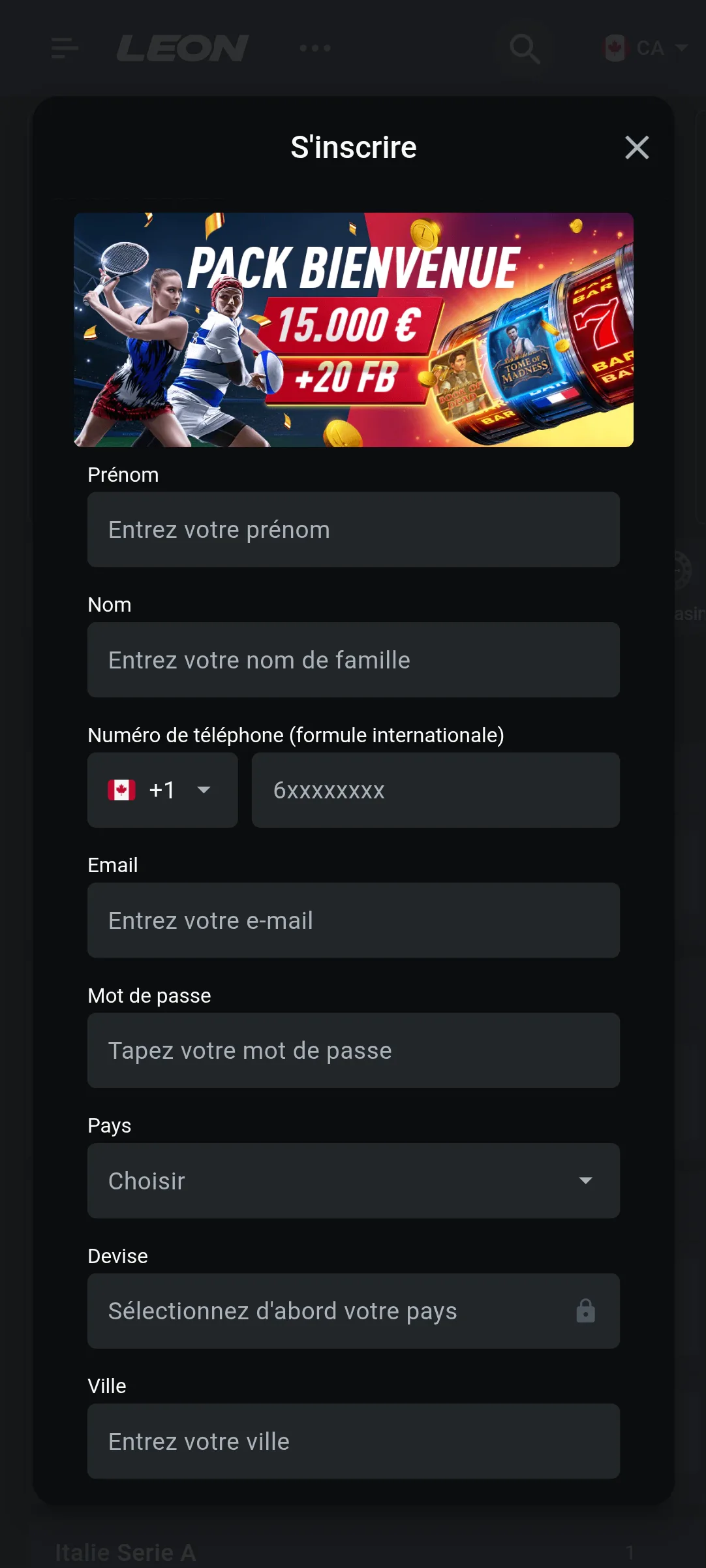 Téléchargez l'app Leon Casino
